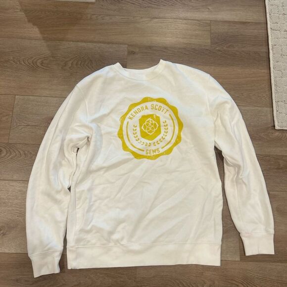 Kendra Scott Gems White and Yellow Logo Sweatshirt - Picture 2 of 4